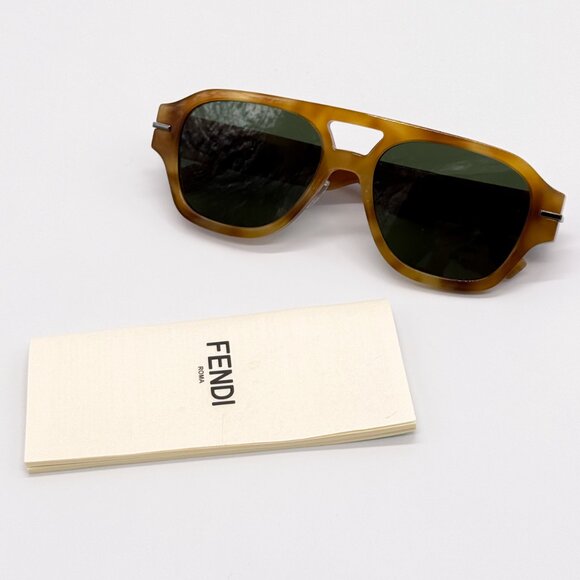 NEW FENDI FE40130F 55N SHINY LIGHT HAVANA UNISEX SUNGLASSES FENDI - Picture 13 of 14